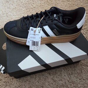 Adidas VL Court Bold- Black/White Gum sole